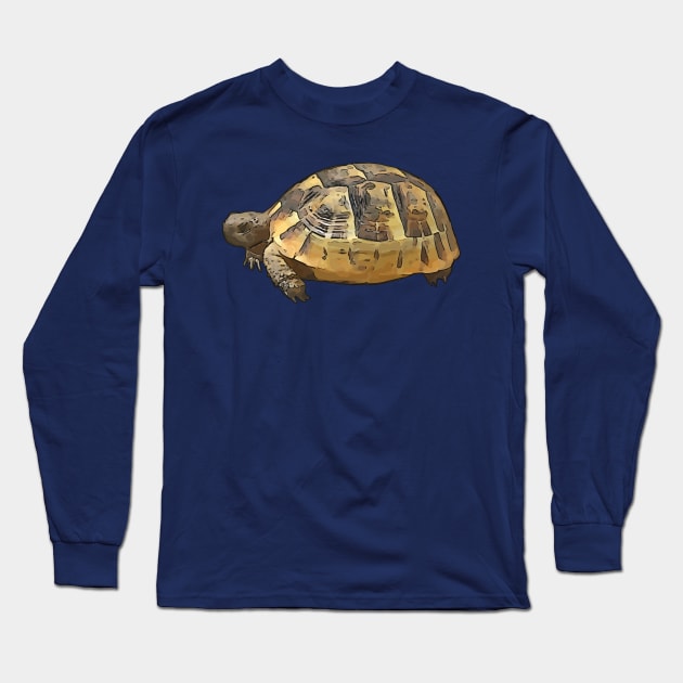 Side View of A Young Wild Tortoise Cartoon Cut Out Long Sleeve T-Shirt by taiche